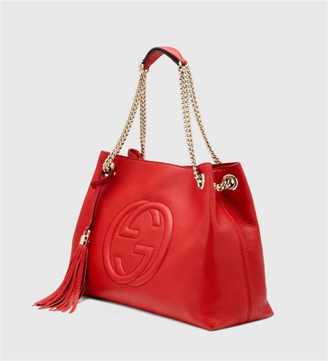 red gucci purse with gold chain|Gucci shoulder bag price.